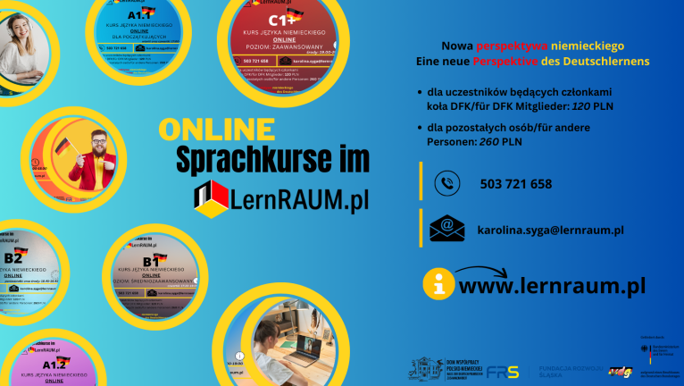 Kursy języka niemieckiego ONLINE w ramach projektu LernRAUM.pl 2024