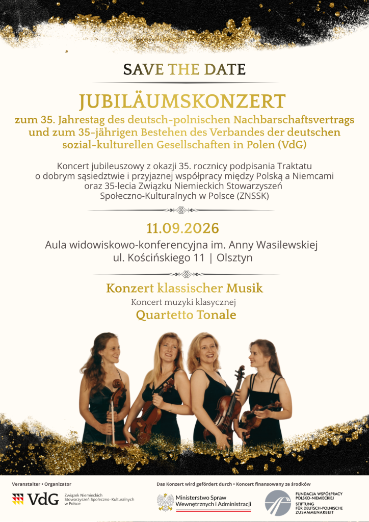 Jubiläumskonzert zum 35. Jahrestag des deutsch-polnischen Nachbarschaftsvertrages und zum 35-jährigen Bestehen des Verbandes der deutschen sozial-kulturellen Gesellschaften in Polen VdG
